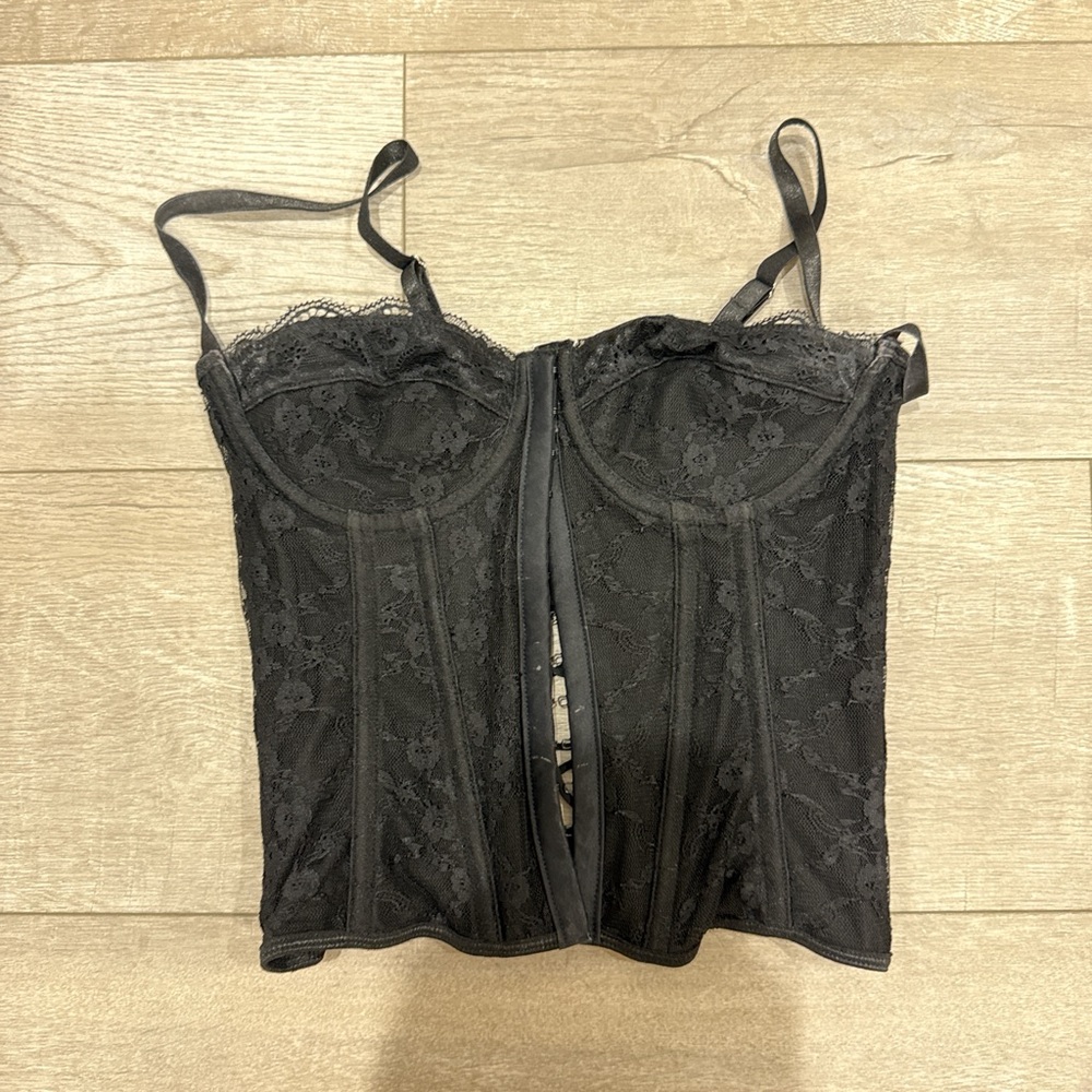 SHEIN Black Lace Corset Top